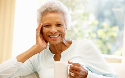 An older woman smiling